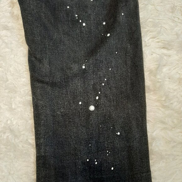 True Religion Woman's Black Supper Skinny Paint Splatter DistresseDenim Jeans 25 - Picture 10 of 11